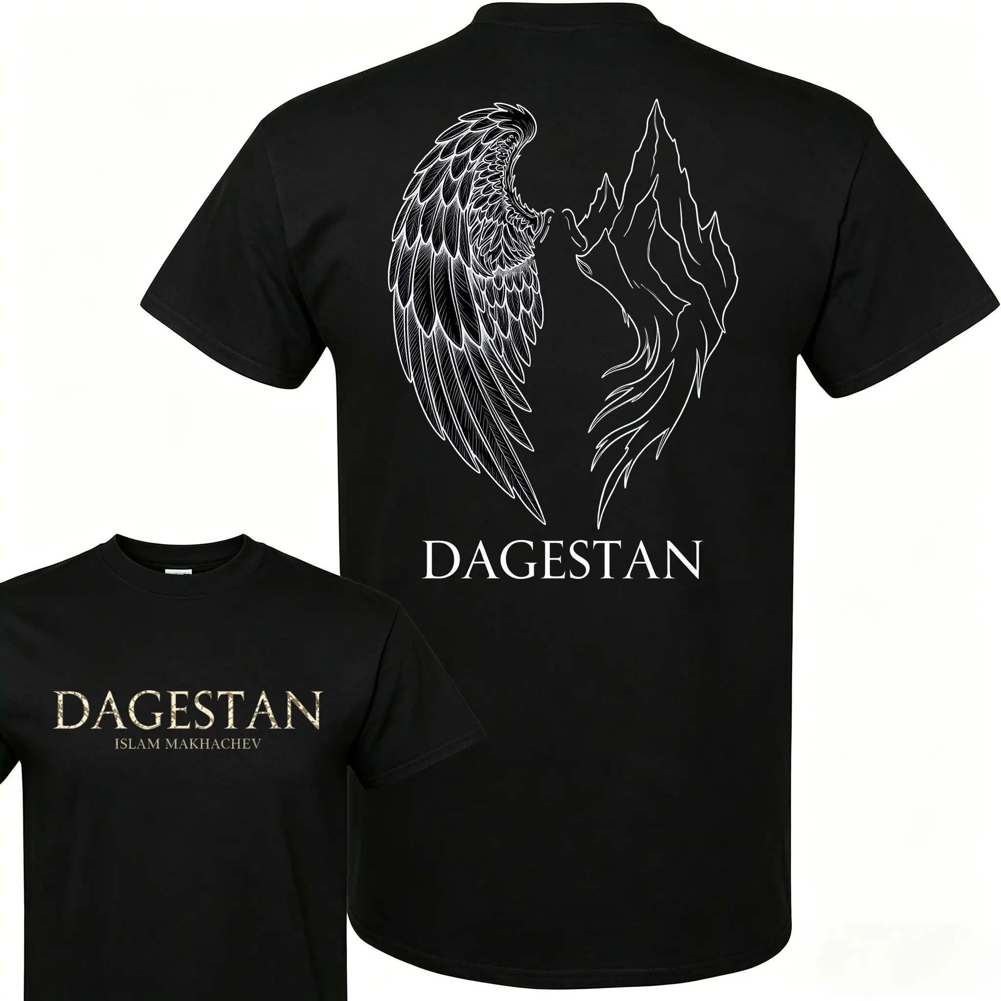 🏆 🤼 ‍ ♂️   Men's UFC  Dagestan T-Shirt, The Baddy UFC Graphic Tee, UFC MMA Shirt, Gift for Fighters, Sports Apparel Cotton Tee, Gift for you, Made In USA.