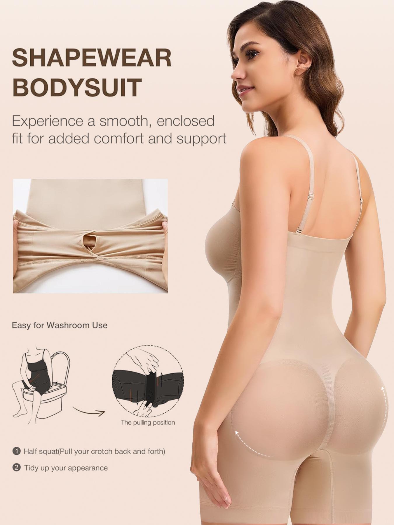 Women's Removable Straps Shapewear Bodysuit, Tummy Control Seamless Shaper, Women's Shapewear for Daily Wear, Compression Womenswear, Minimalist Seamless Tummy Tucking, Belly Control Bodysuit