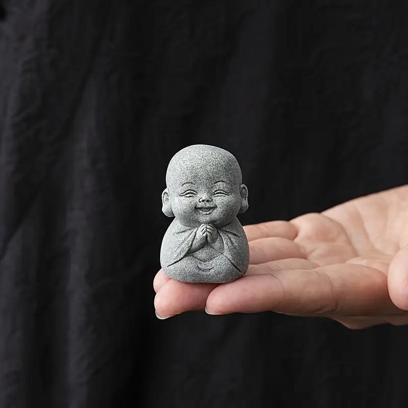 Cute Zen Style Resin Monk Statue, See No Evil Hear No Evil Speak No Evil Design, Perfect for Home and Garden Decor, Indoor and Outdoor Unique Buddha Statue