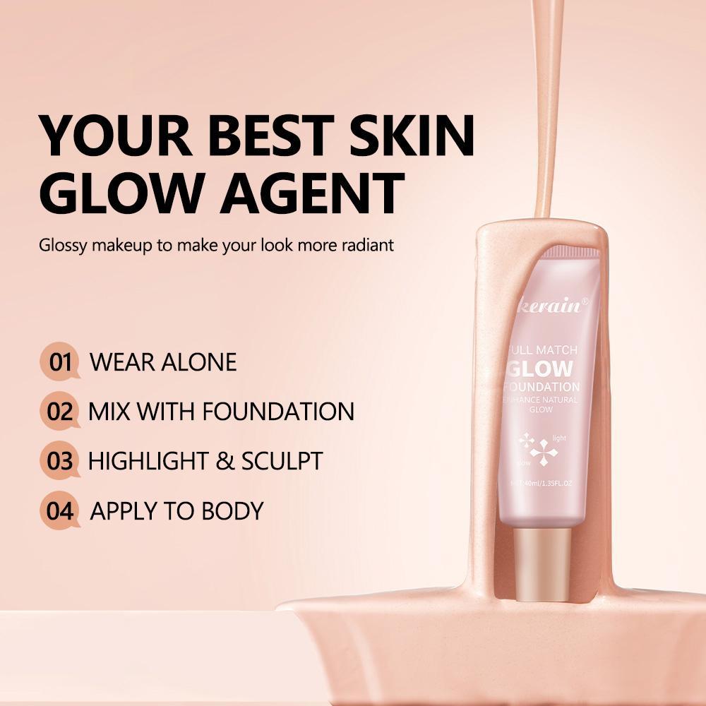 Long-Lasting Glow Foundation, Natural Glow Enhancer, Moisturizing & Brightening Luminous Foundation for All-Day Radiant Glow