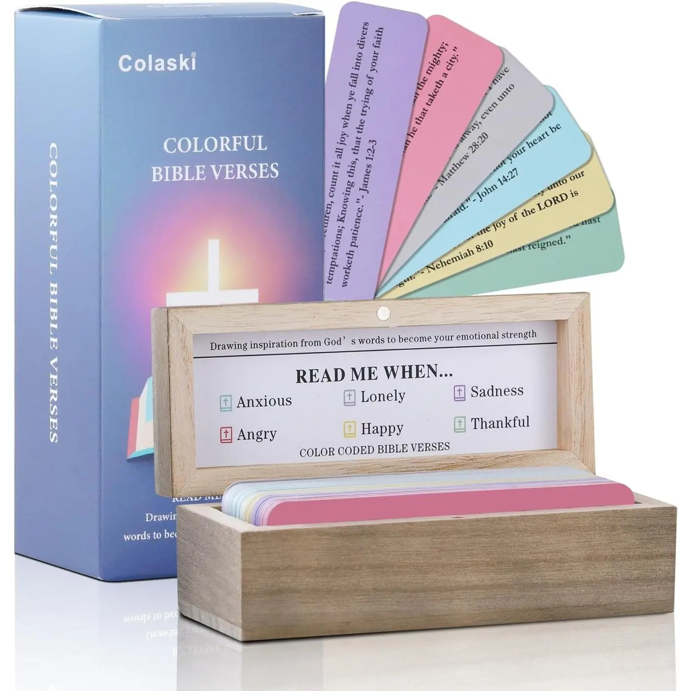 Verse Cards Box Set, Verse Jar, Read Me When Verses Box for Daily Encouragement, Prayer & Reflection, Christian Gifts For and Men