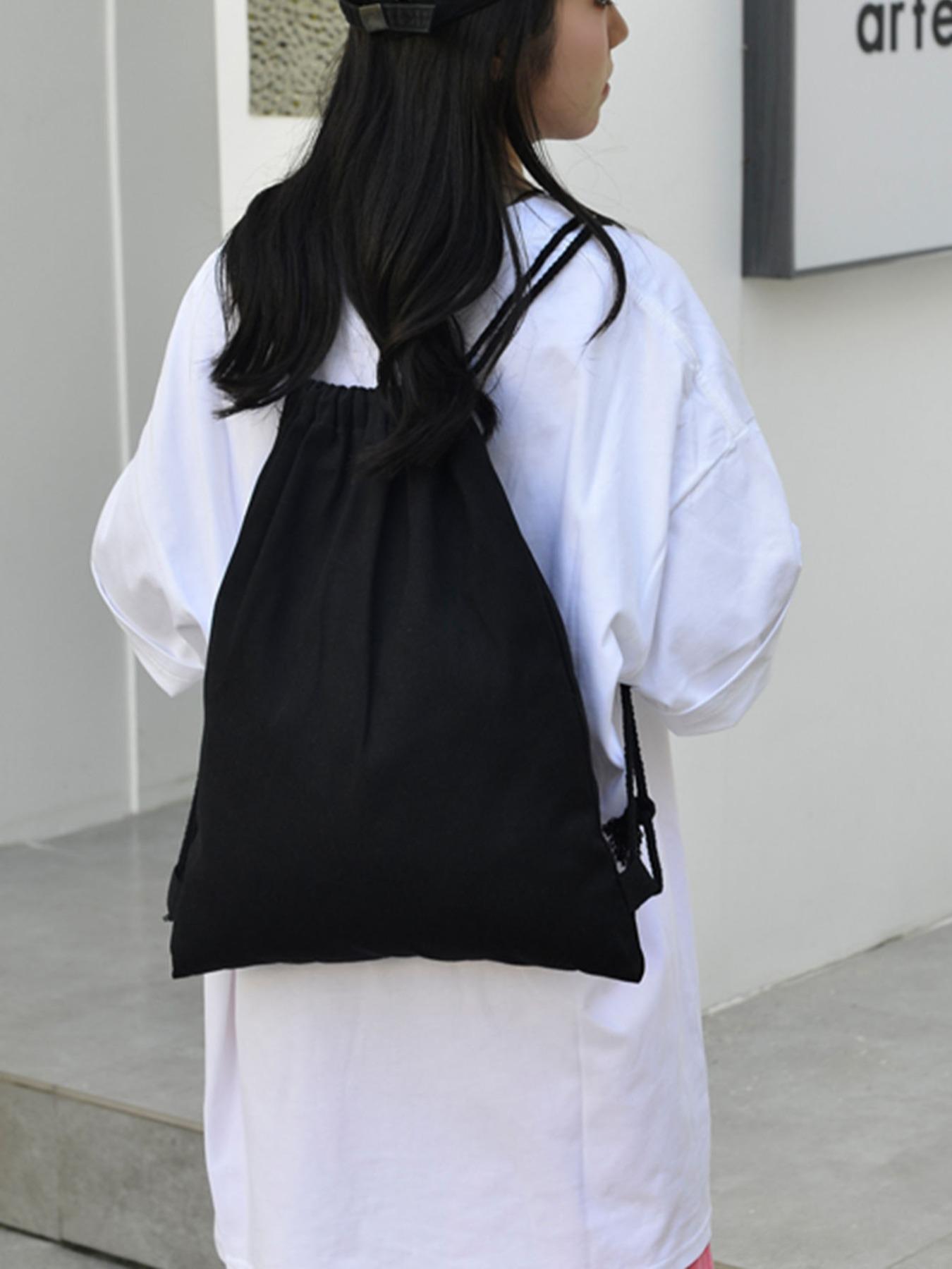 Solid Color Drawstring Backpack, Large Capacity Waterproof Sports Storage Bag, Simple Travel Bag, Basketball Bag, Functional Bag for Women & Men, Sports Bags, Outdoor Sports Bag