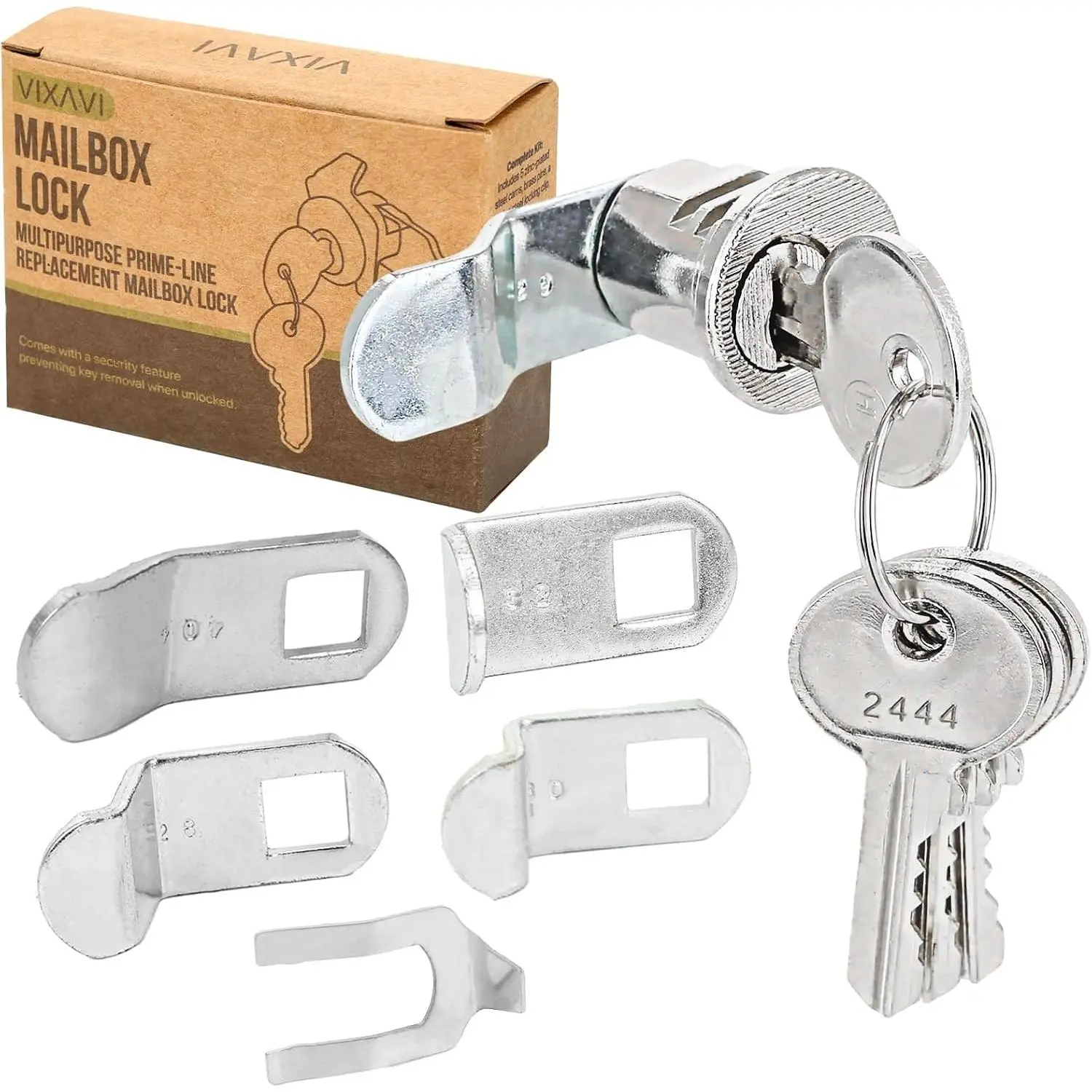 Universal Mailbox Lock Replacement with 4 Keys - Easy to Install, Durable and Secure Mail Box Lock and Key Set for Most Locking Mailboxes