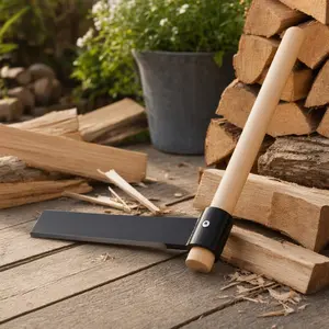 ARCH Heavy Duty Shingle Froe with Wood Handle, 15-in Wide Black Steel Blade, 2-in Rust-Proof Wood Splitter Tool, for Indoor/Outdoor Use, Hardware Garden Pruning Tools, Wood Splitting