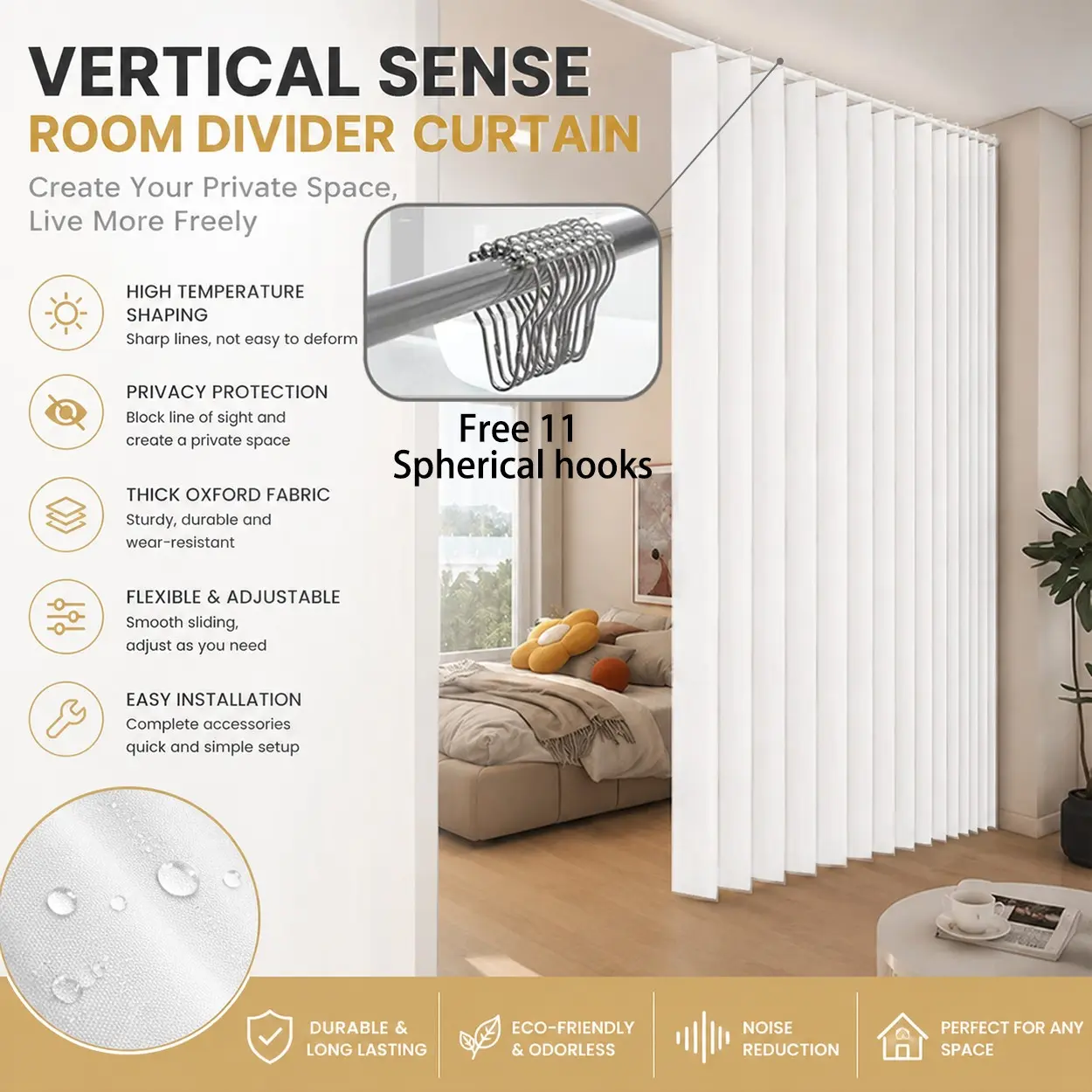 1pc Striped Folding Door Curtain, No-Drilling Installation, Bedroom and Living Room Divider, Easy to Clean, Space-Saving Room Decor Curtain, Home Decorative Striped Curtain