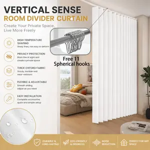 1pc Style Striped Folding Door Curtain, No Drilling Installation, Bedroom Living Room Divider, Easy Clean, Space Saving, Room Decor Curtain, Striped Curtains, Home Decorative Curtain