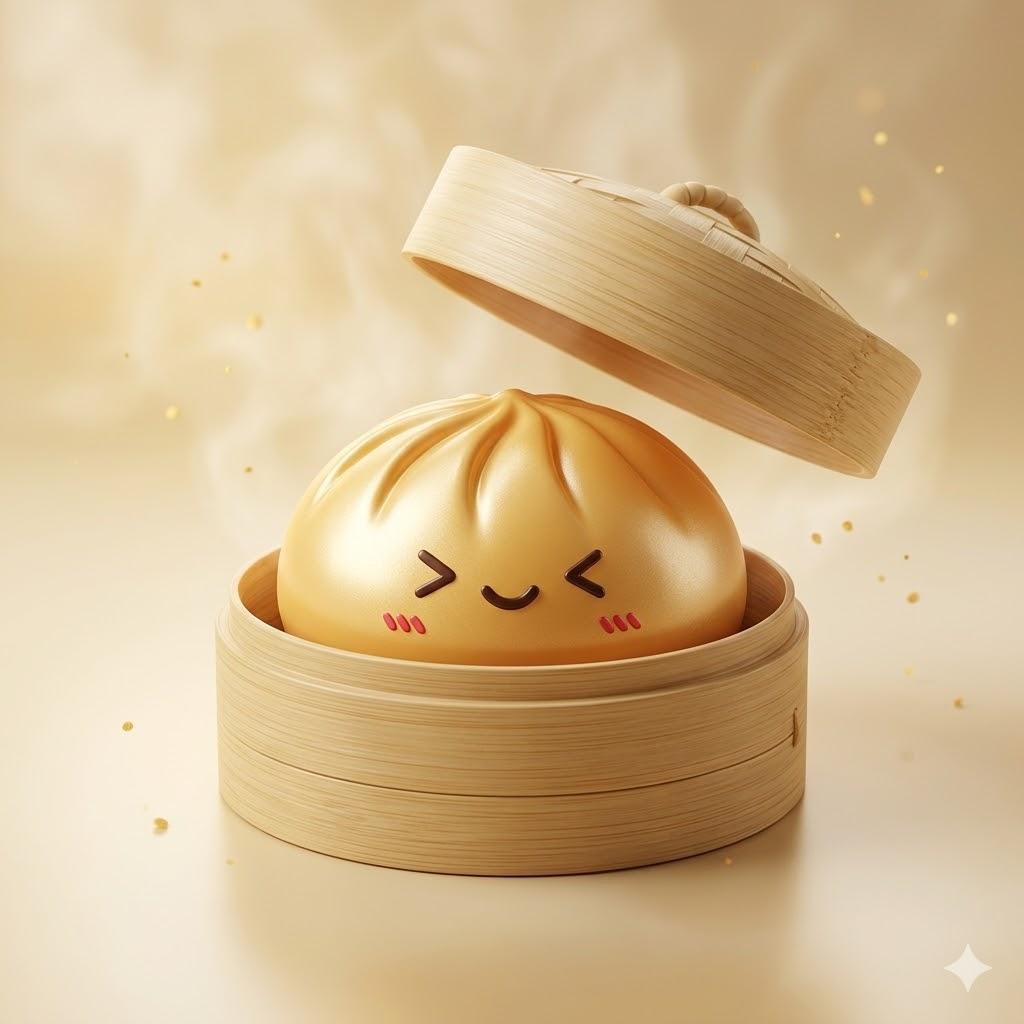 Surprise Blind Box Dumpling Squishy - Mysecret Bun Fidget Toy with Steamer, Collectible Kawaii Dough Ball (70% White, 20% Golden, 10% Rare Rainbow), Sensory Stress Relief Toy for Kids & Adults