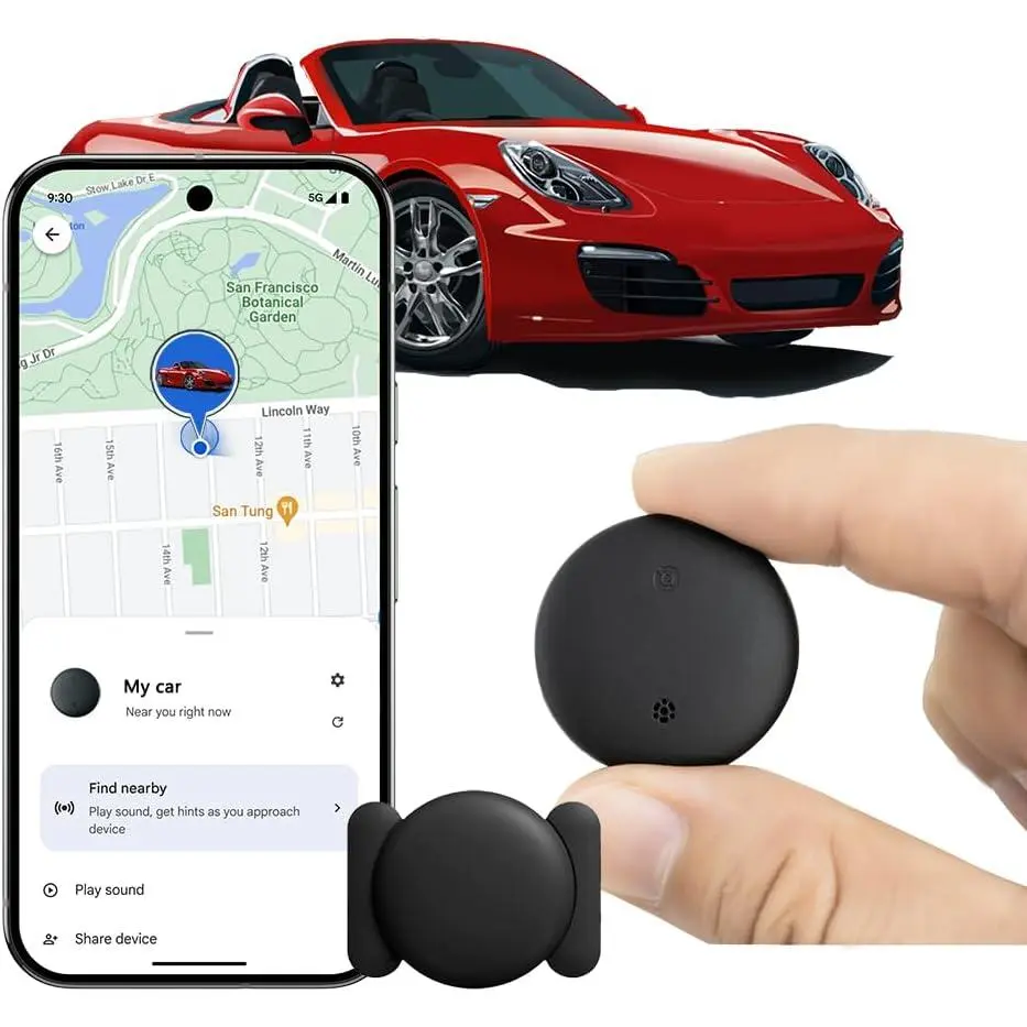 Magnetic Bluetooth Tracker for Android Find Hub, Subscription-Free Item Finder with Long Battery Life for Car, Keys, Luggage and Personal Belongings