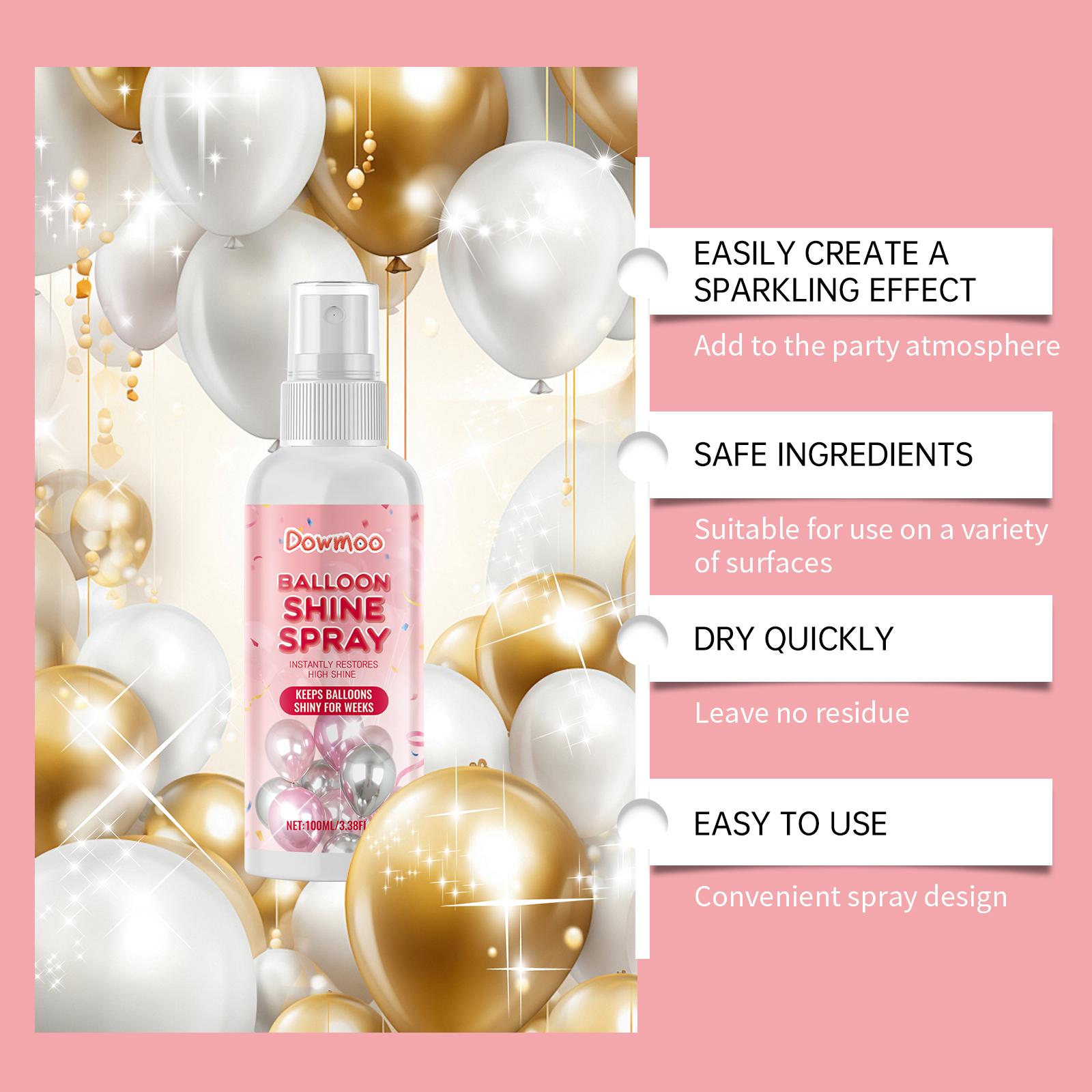 2PCS Dowmoo Balloon Shine Spray Brightens Up The Party Atmosphere With Easy To Apply Gloss Latex Balloon Spray