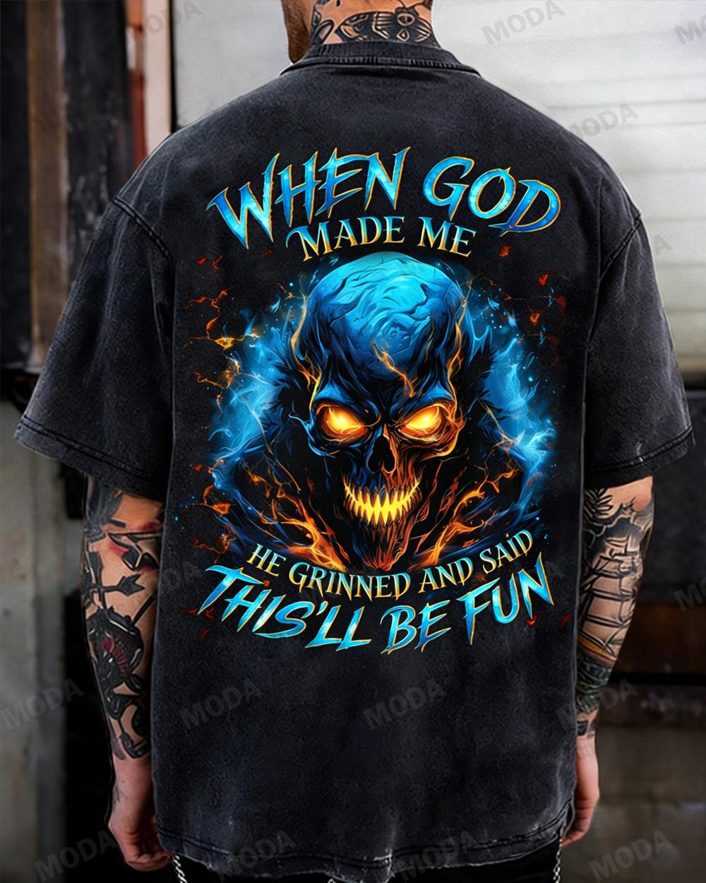 Chaosmoda Generation X When God Made Me Custom Year Skull T-shirt