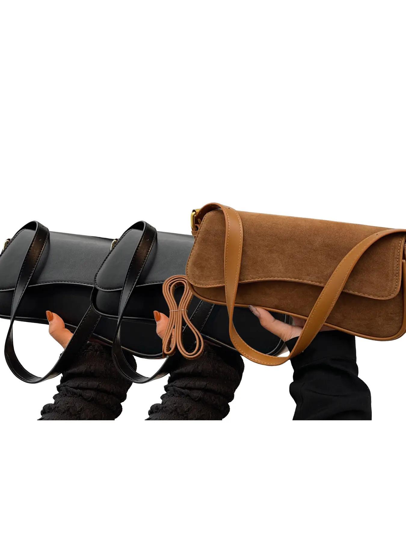 26 Spring/Summer Women's Saddle Bag, Daily Shoulder Bag and Crossbody Bag, Classic Shoulder Bag, Elegant Magnetic Sealed Saddle Bag, Suitable for Daily Use, Party Attendance