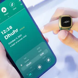 Smart Zikr Ring Praise Tasbih Tally Electronic Digital Counter for Muslims Prayer Time Vibration Reminder Waterproof