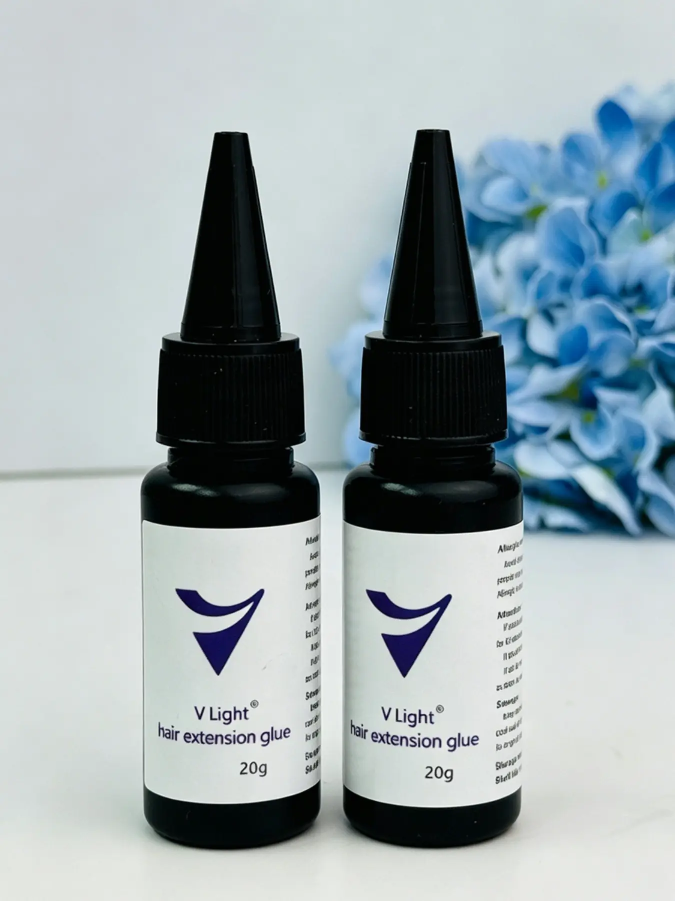 20g V Light Hair Extension Glue, Strong Hold UV Hair Extension Adhesive for V-Light Hair Extension Installation 2pcs