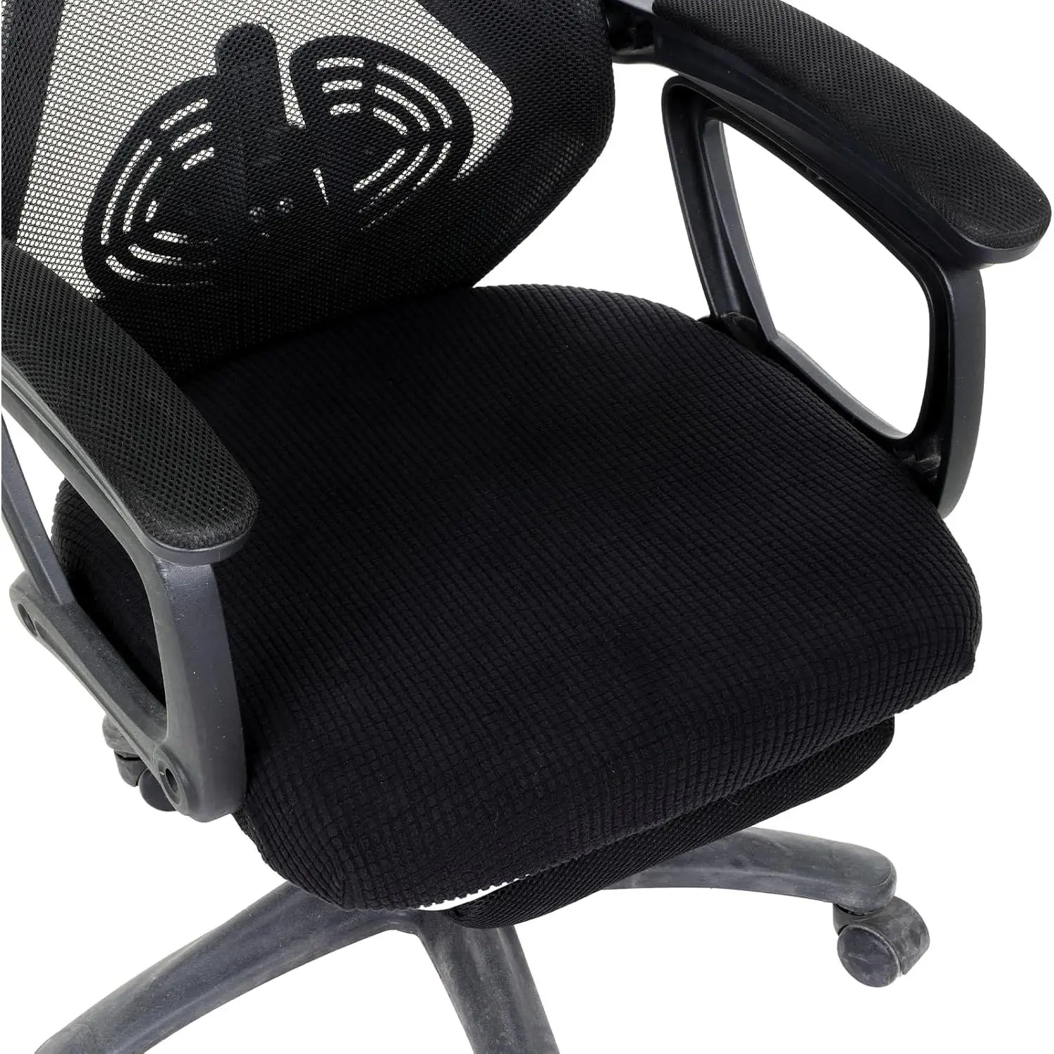 Desk Chair Cover Black Stretchable Office Chair Seat Cover Thick  Slipcover for Desk Chairs Seat Machine Washable