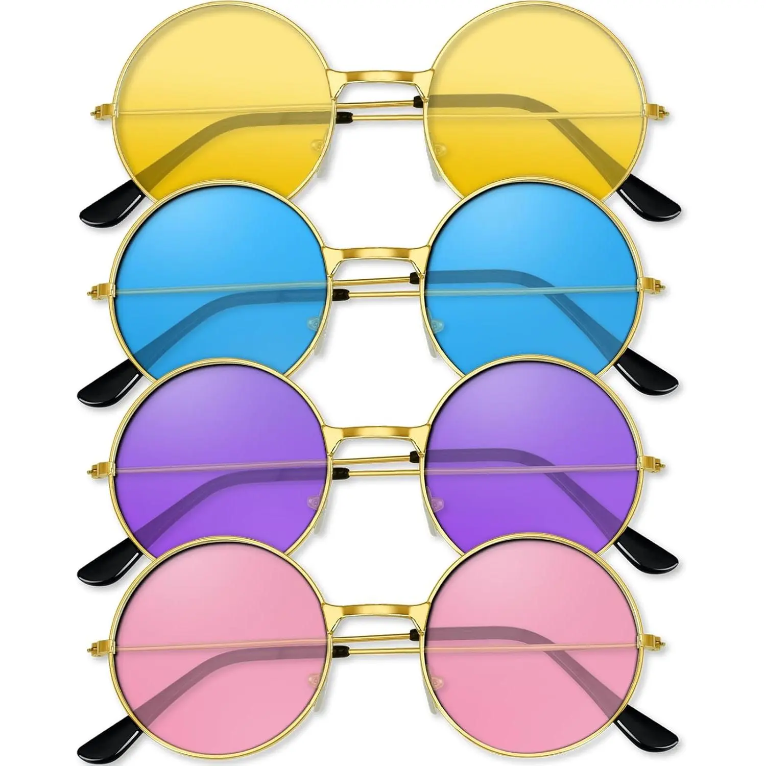 Hippie Sunglasses Round Hippie Glasses 70s Party Decorations Multicolored Glasses for Women