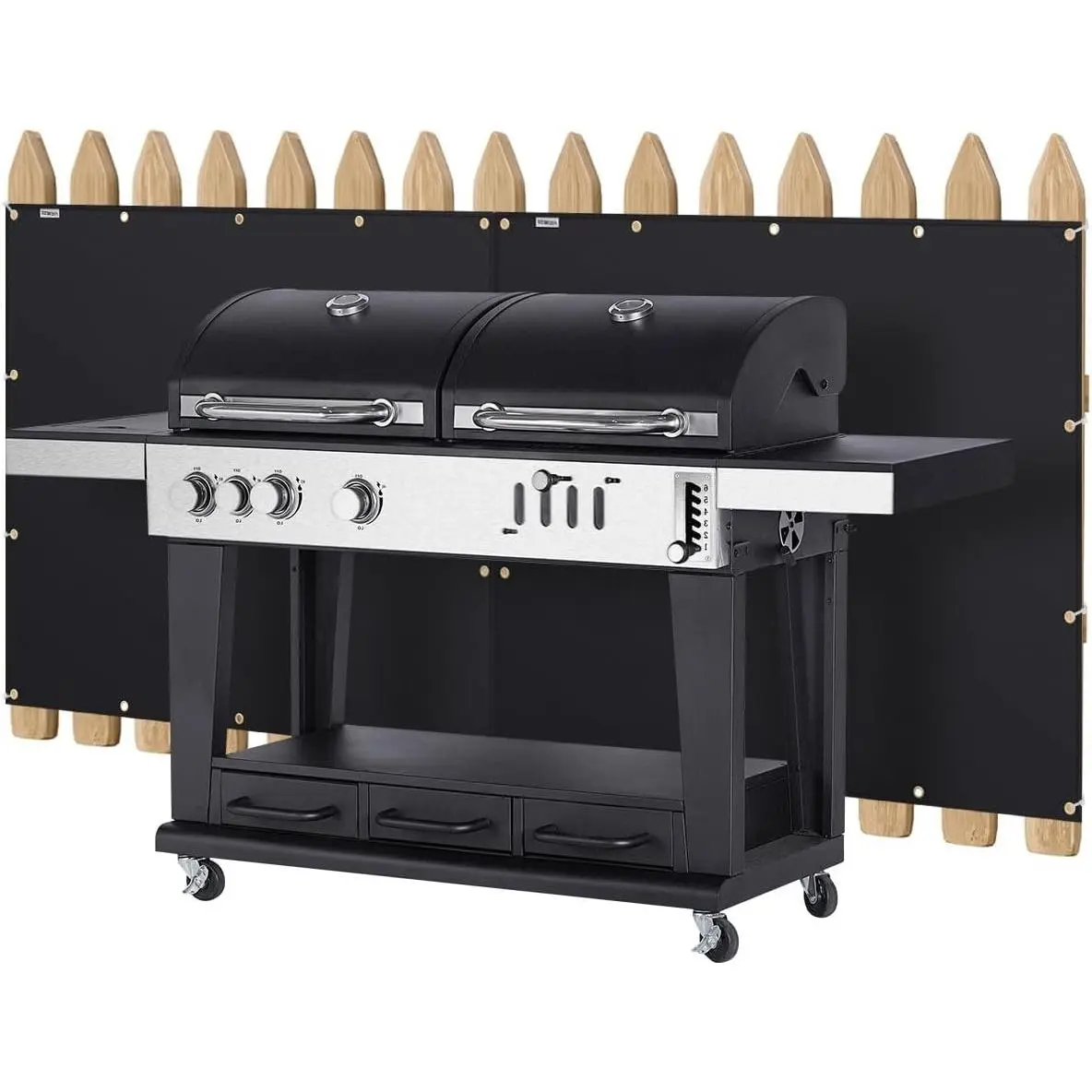 Heat Shield Behind Grill 3'x6' Heat Shield Mat for Deck Fence, Railing, Grill and Refrigerator, Heavy Duty Fireproof Cover and Screen Protect Deck Railing from GrillGift