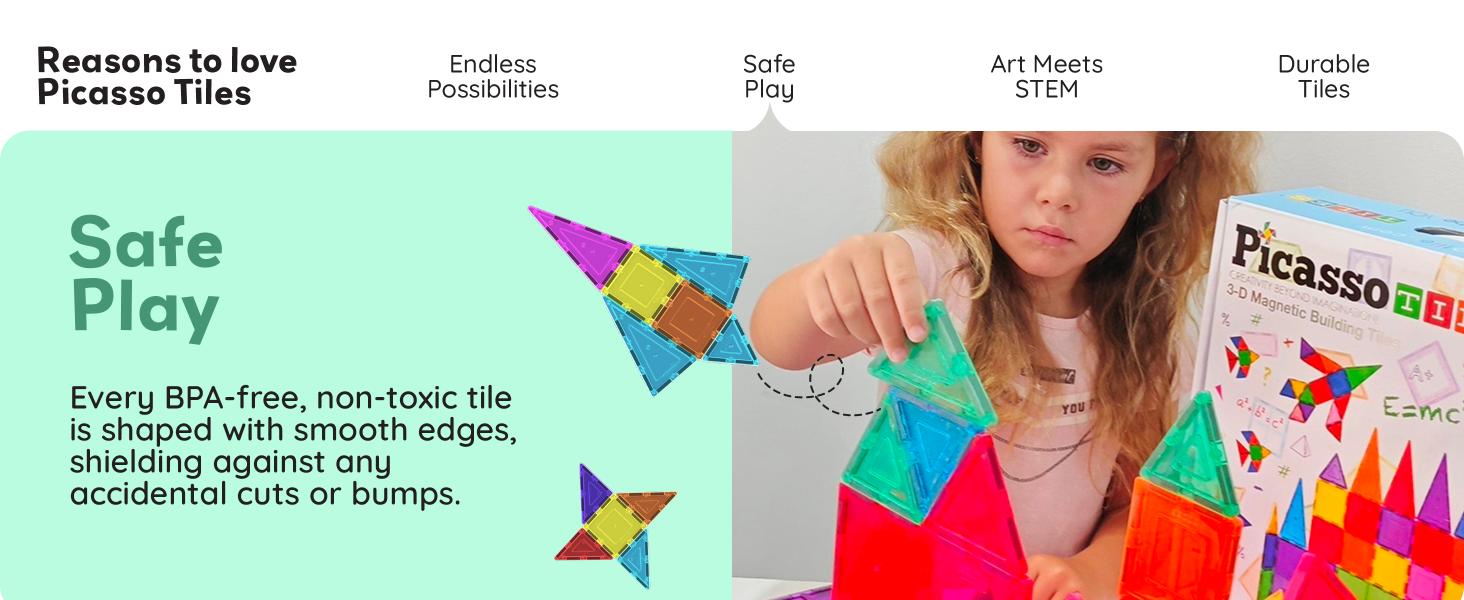 PicassoTiles 100 Piece Set 100pcs Magnet Building Tiles Clear Magnetic 3D Blocks Construction Playboards, Creativity Beyond Imagination, Inspirational, Recreational, Educational Conventional