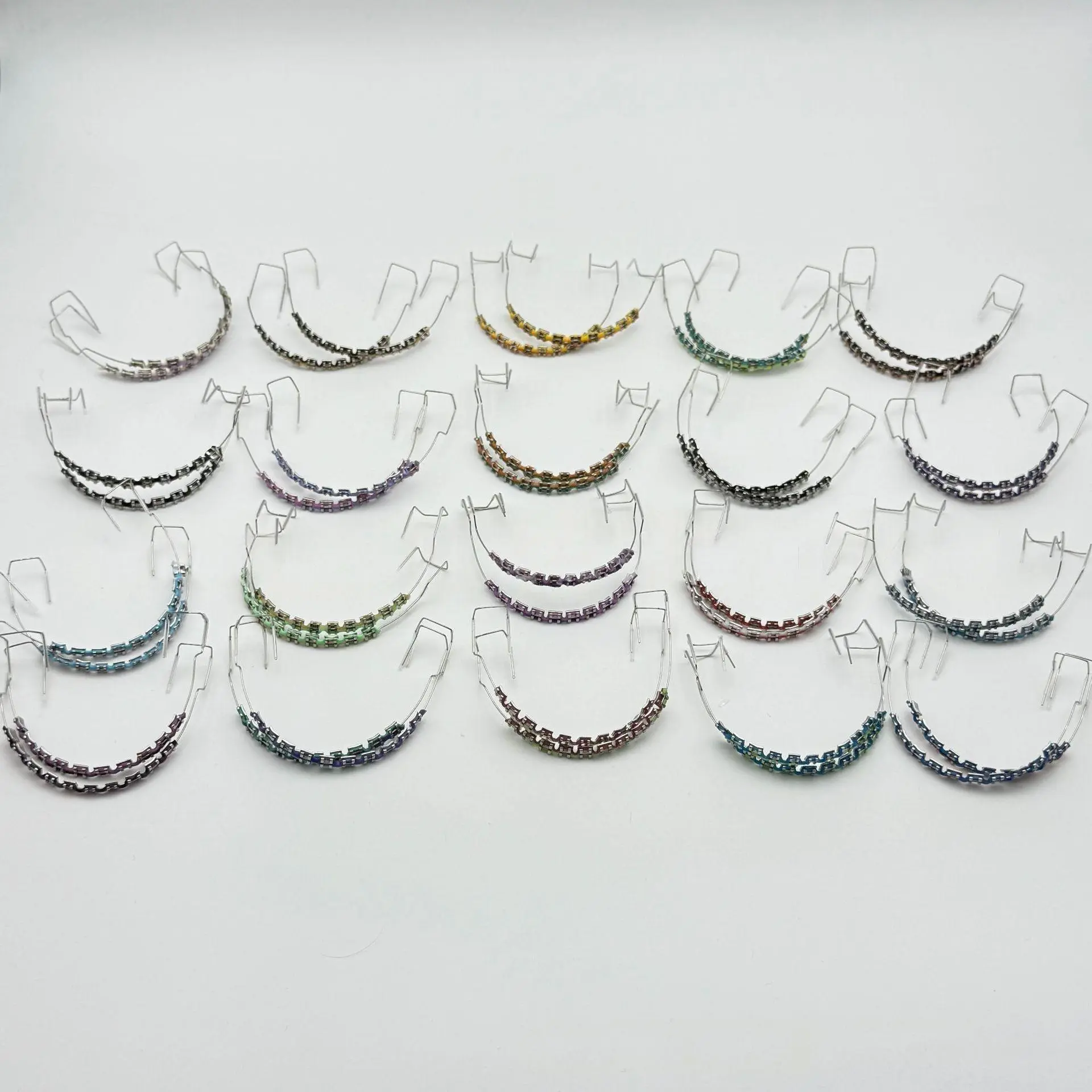 Fashion Accessory Temporary Braces 2-Piece Set - Stainless Steel Zipper Decoration Teeth, Novel Upper & Lower Jaw Hooks, Colorful Plastic Orthodontic Charms for Oral Use, Fashion Zipper Decoration Teeth, Novel Upper And Lower Jaw Hooks