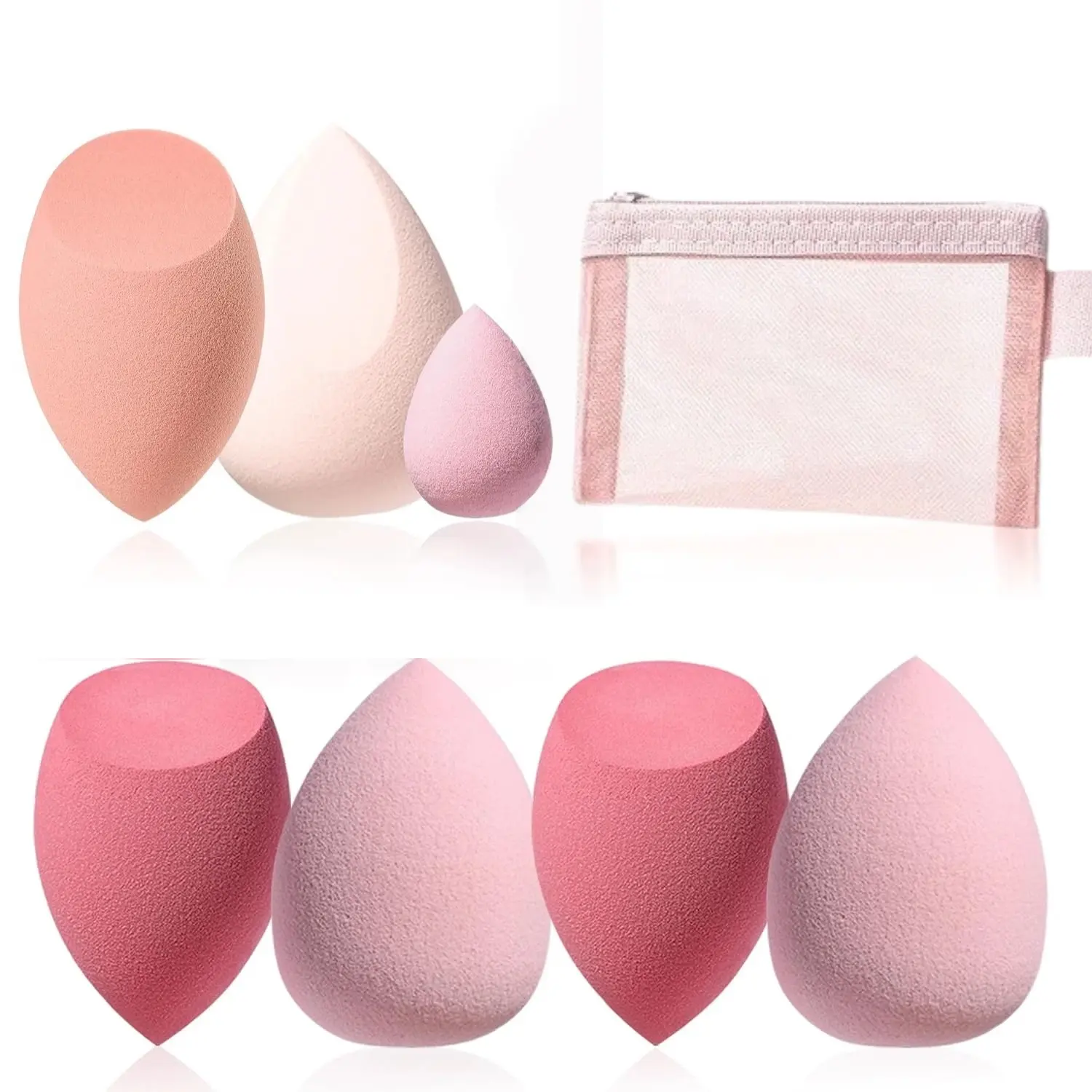 Makeup Sponge Set with Storage Case, 7 Pcs for Liquid, Cream, Powder, Mini Sponge for Travel, Daily Use