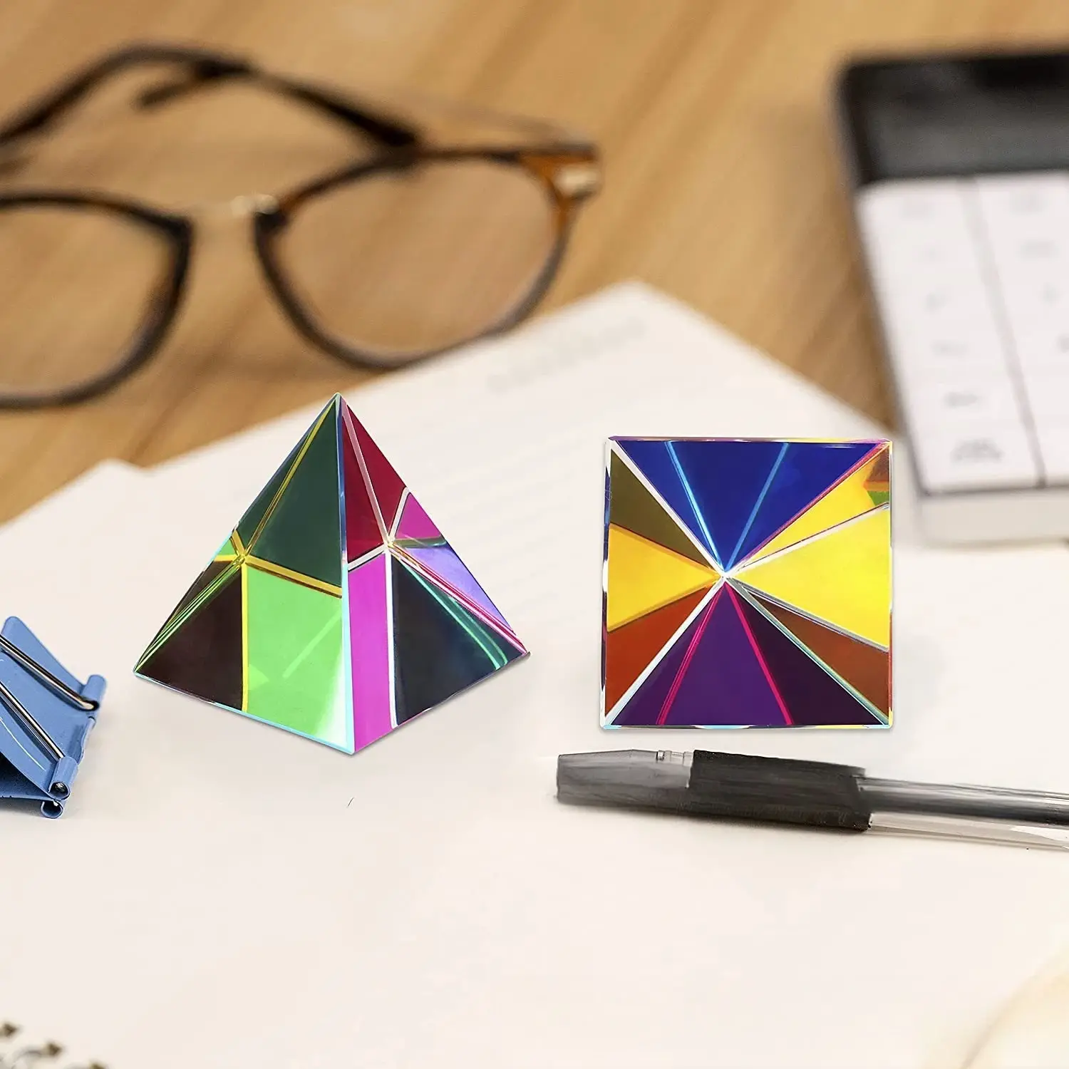 Optical Color Cube Prism - 40mm Science Toy for Kids & Adults | Fun Educational STEM Experiment, Rainbow Maker, Photography Prop | Crystal Prism for Light Refraction