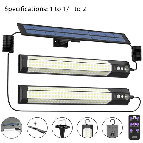 Solar Powered Wall Light, Smart Solar Sensor Wall Light, IP65 Waterproof with Smart Motion Sensor, LED Light Bar, Solar Powered Lighting, Outdoor Security Lights, Motion Sensored Lights