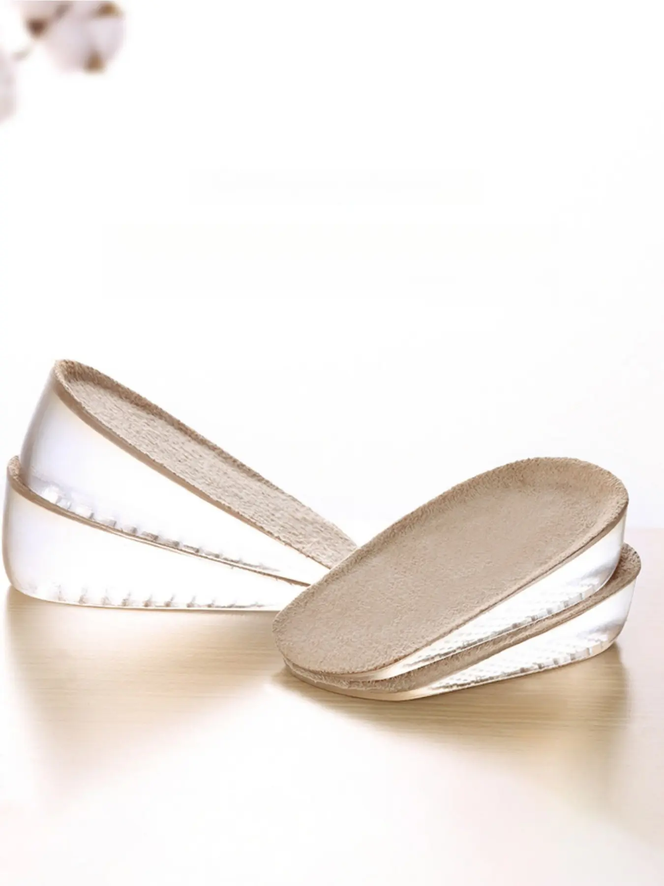 Invisible Heel Lifters for Women, High Elastic Super Soft Silicone Insoles, Breathable Comfortable Inner Heel Raisers for Men
