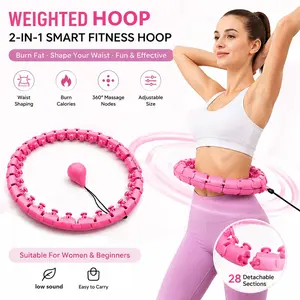 Fitness Hoop for Adults, 2 in 1 Smart Hula Circle with 28 Detachable Knots, Exercise Fit Hoop for Women and Beginners, Ideal for Workouts