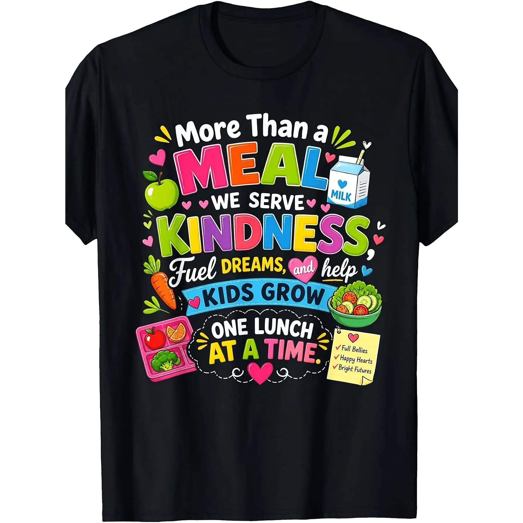Retro Polyester Crew Neck School Cafeteria T-Shirt - Drawing Lunch Lady Graphic Tee, School Staff Uniform, Machine Washable Year-Round Sports Top