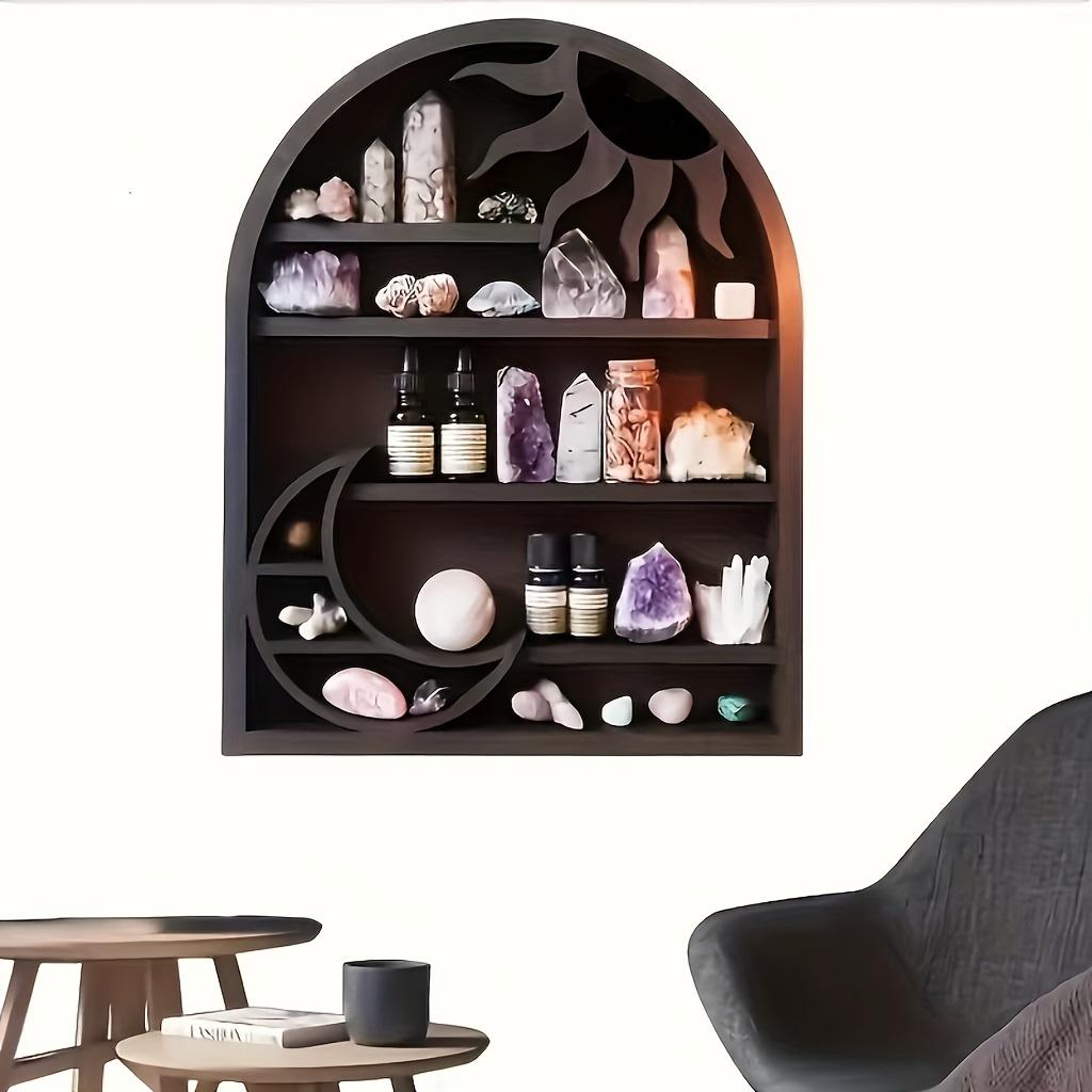 Wooden Crystal Display Rack, Multi-functional Witch Stone & Essential Oil Rack, Creative Multi-layer Storage Organizer for Home Decor, Display Shelf
