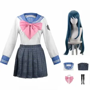 Anime Danganronpa Maizono Sayaka Dresses Uniform Wig Set Cosplay Costume