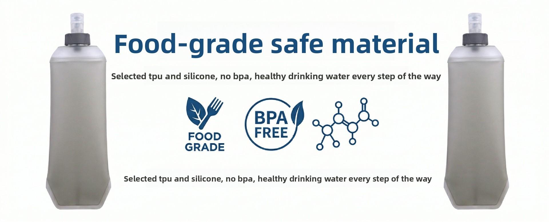 Eco-friendly, non-toxic, foldable soft water bottle for outdoor cycling and running, silicone rotating TPU squeeze-type portable sports water bottle