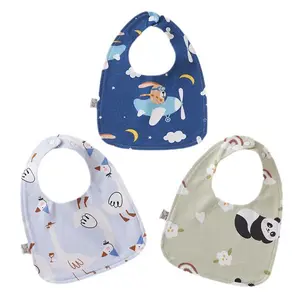 Baby U-shaped pure cotton bib, newborn waterproof spit-up towel, all-cotton ultra-soft adjustable bib