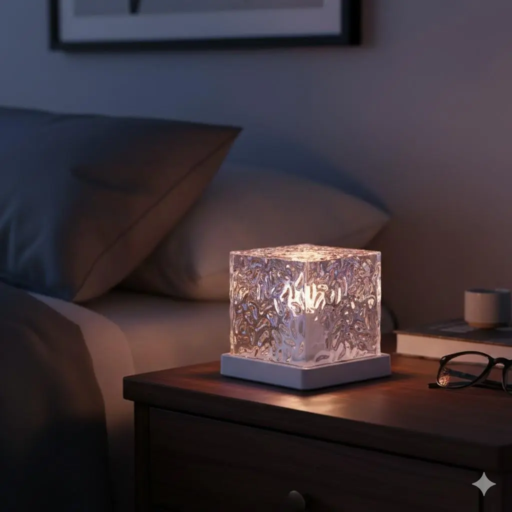 16-Color Remote Aurora Projector Night Light, Usb-Powered Crystal Wave Lamp for bedroom Decor, Ambiance Light, Energy-Efficient Low Heat Eye protection Anti-Flicker, Creative Home Gift Idea