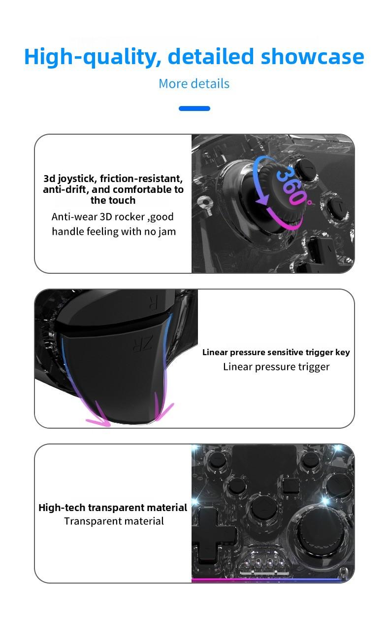 Wireless Bluetooth Dual Controller for Switch PC Steam Android iOS Gamepad