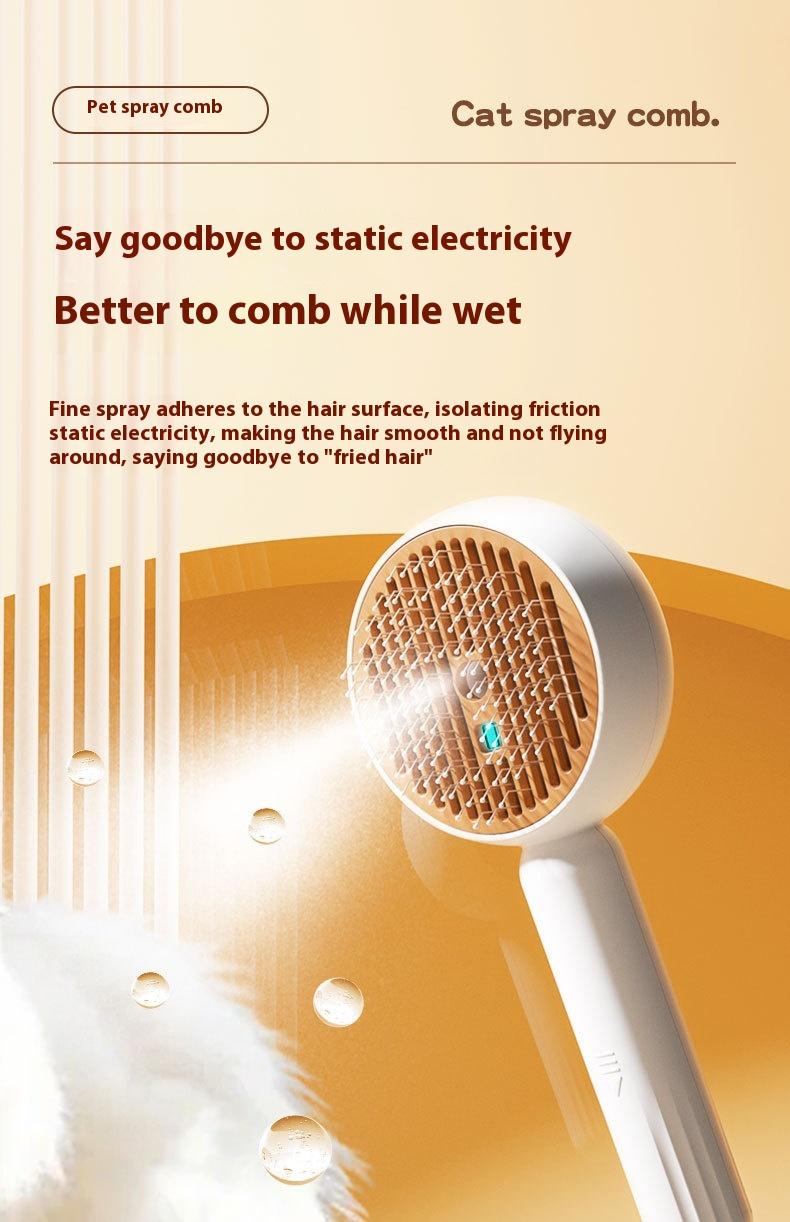 Dog and Cat Steam Brush - Professional Pet Grooming Tool with Fine Mist, Reduces Shedding & Static, One-Touch Self-Cleaning Deshedding Comb for Home Use