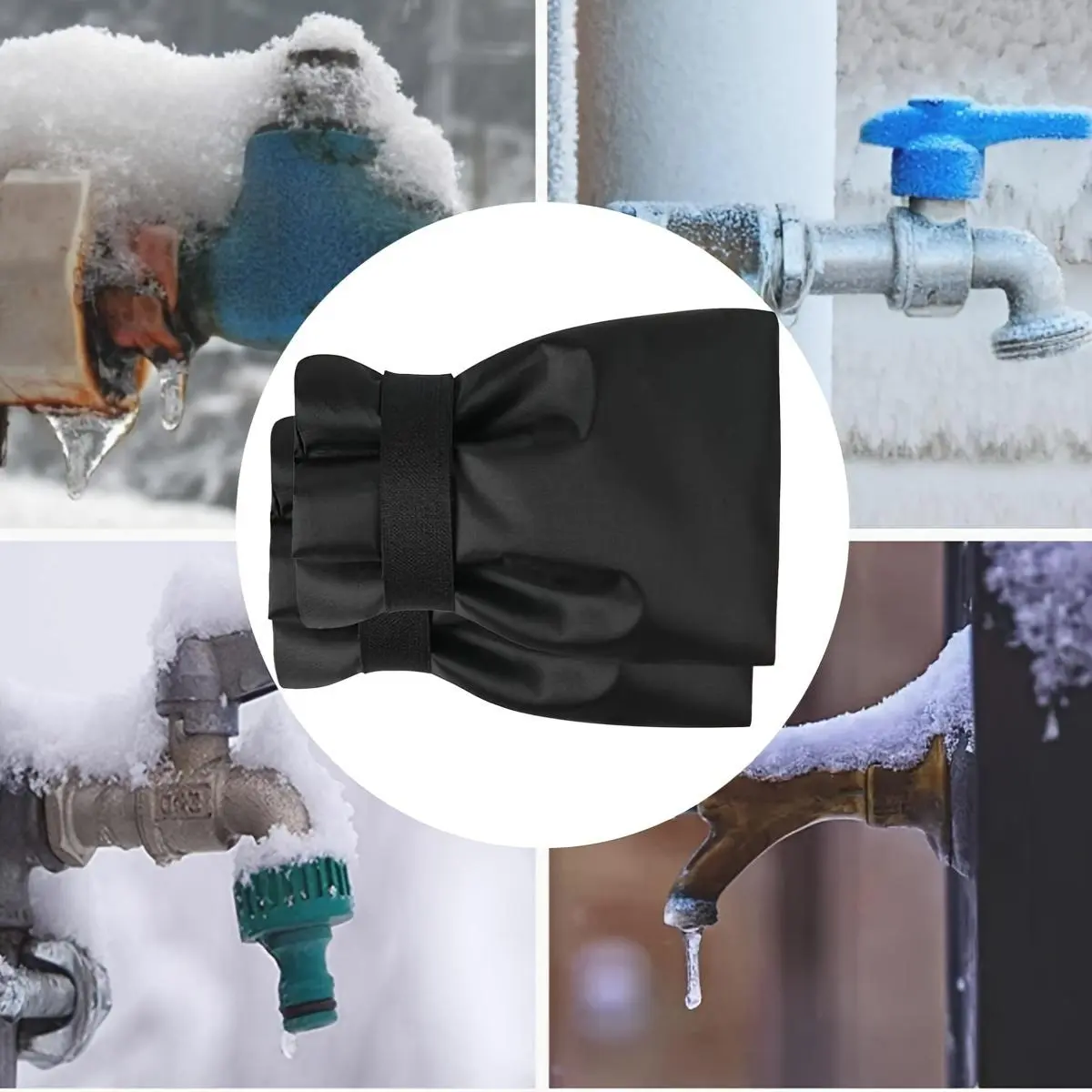 1pc Outdoor Faucet Covers For Winter, 9.8"H X 7"W Thickened Outside Garden Faucet Socks For Freeze Protection, Reusable Insulated Faucet Covers