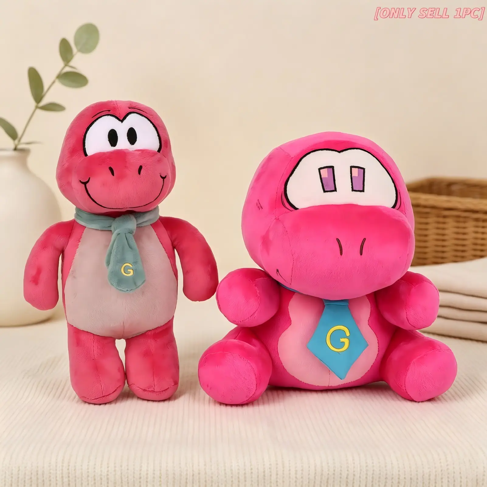 Gobbles Plush Toy, Anime Inspired Pink Dinosaur Plush Doll, Cute Character Stuffed Animal, Soft Collectible Figure for Desk and Bedroom Decor, Perfect Birthday Gift, Holiday Present for Kids, Teens and Fans