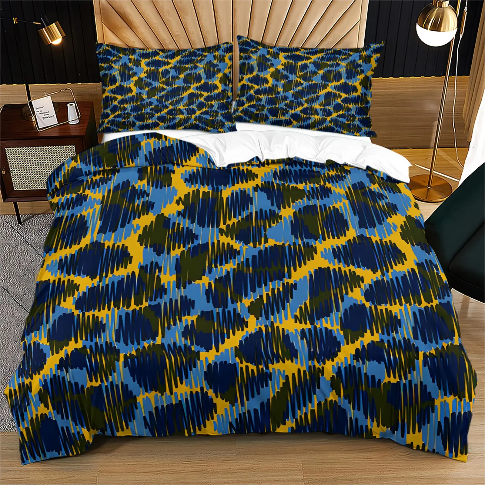 2/3PCS Multi-style Color Block Hand Drawn Abstract Texture Duvet Cover Sets, Retro African Ethnic Irregular Brushstroke Printed Bedding, Soft Skin-friendly Fabric, Fit Bedrooms, Rental Homes, Hotels, Homestays and All Users.