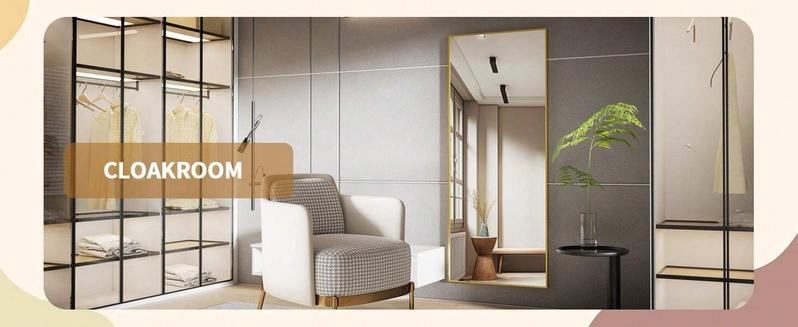 71"X30" [Limited Time Sale] Full-Length Mirror, Gold Rectagle71"X30" , Aluminum Alloy Frame, Upgraded Nano Glass, Standing or Wall Mounted Decor Metal Safety Living Room Home Decorating lux bathtub mat Foldable Diatomaceous Earth Bath Luxurious DryStone