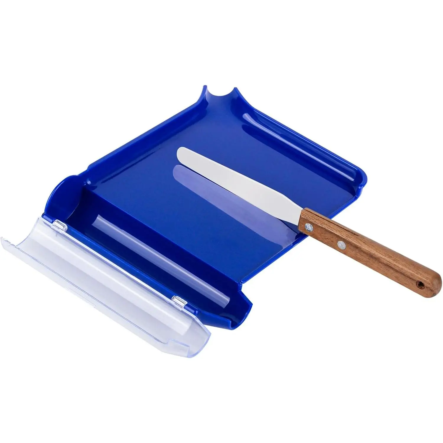 Medarchitect Right-Hand Pill Counting Tray with Wood-Handle Spatula, Blue Health & Medical Supplement Organizer for Weekly Pills & Organized Dispensing Supply