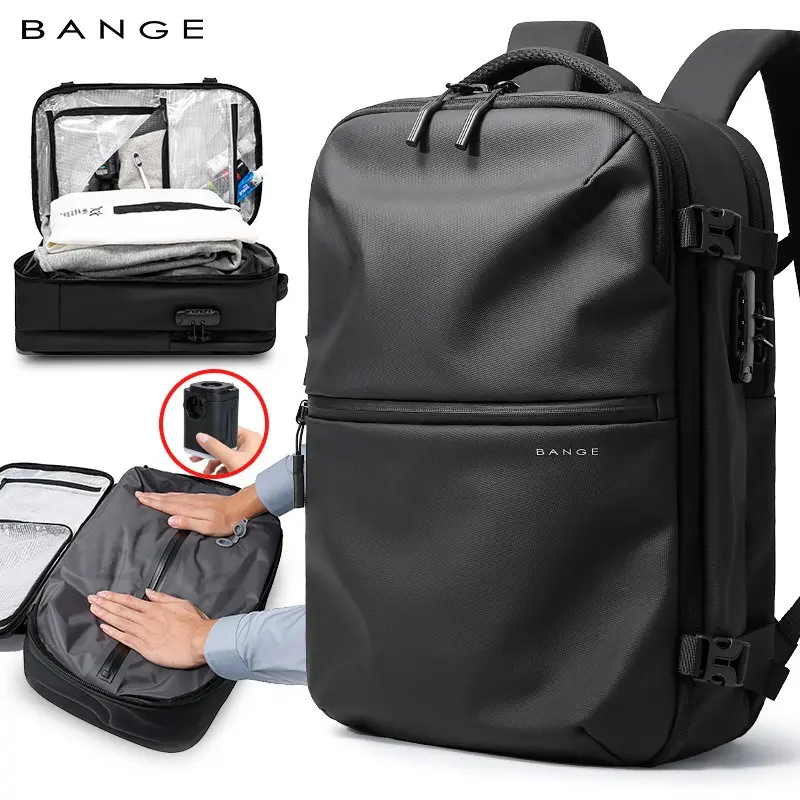 Bange Vacuum Compression Backpack Men's and Women's Large Capacity Travel Backpack Multifunctional Waterproof Expansion Business Computer Bag Backpacks for Laptops