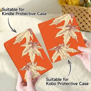 for Kindle/kobo/Tolino Case Autumn Leaves Orange Background Pattern for New Kindle 11Th 2019, for Kindle 11th Generation Case for Kindle 11Th (2022/2024), 6-Inch, 7-Inch Kindle Paperwhite 12Th Generation 2024 Vision Color (2024) /Vision 6 (2021）/Shine Col