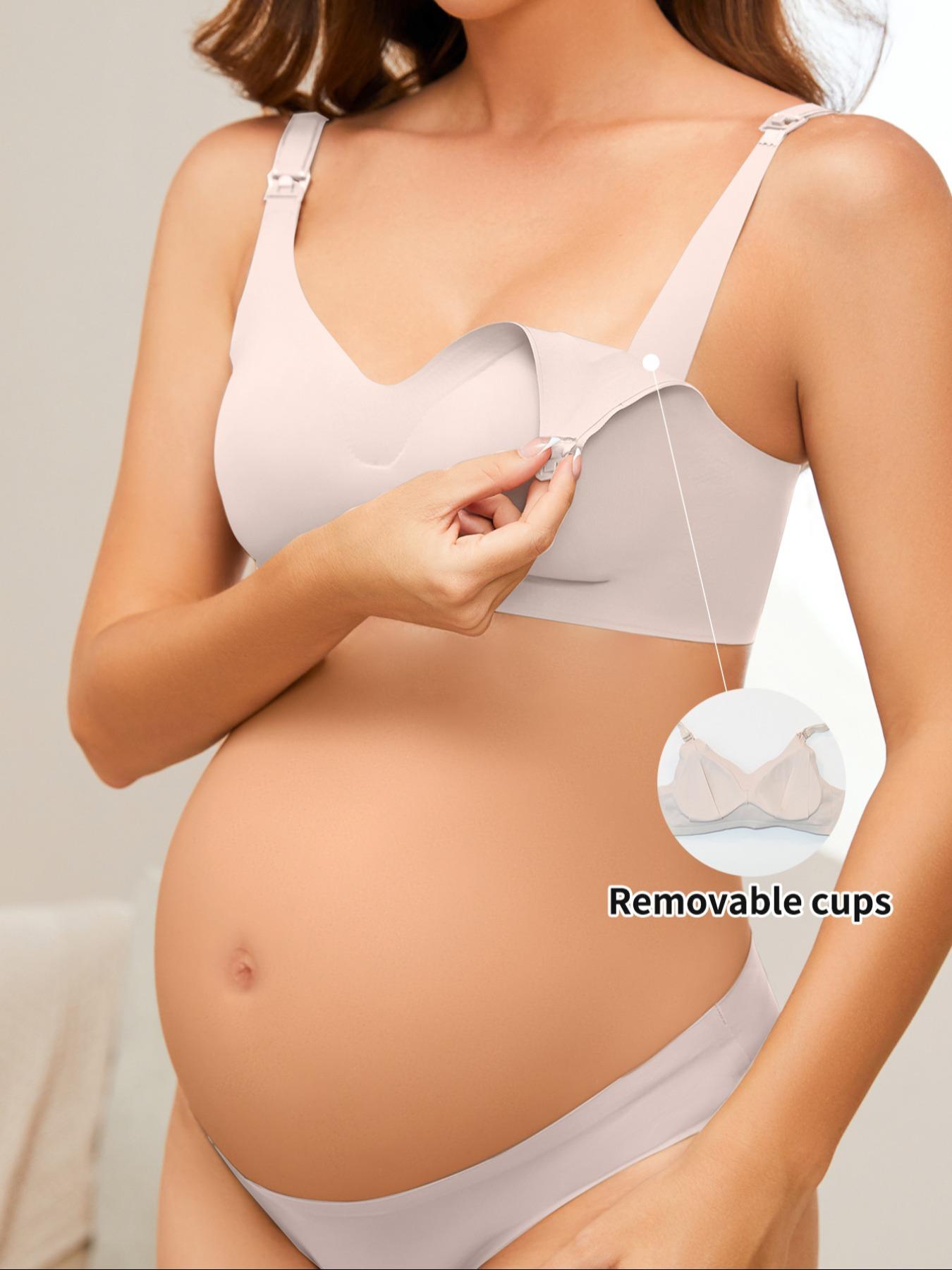 Maternity's Solid Color Nursing Bra with Removable Chest Pad, Comfortable Breathable Maternity Bra, Maternity Lingerie for All Seasons