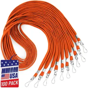 - Bulk Flat Lanyards for ID Badges (Orange, 36 Inch, 100 Pack), Comfortable  Straps