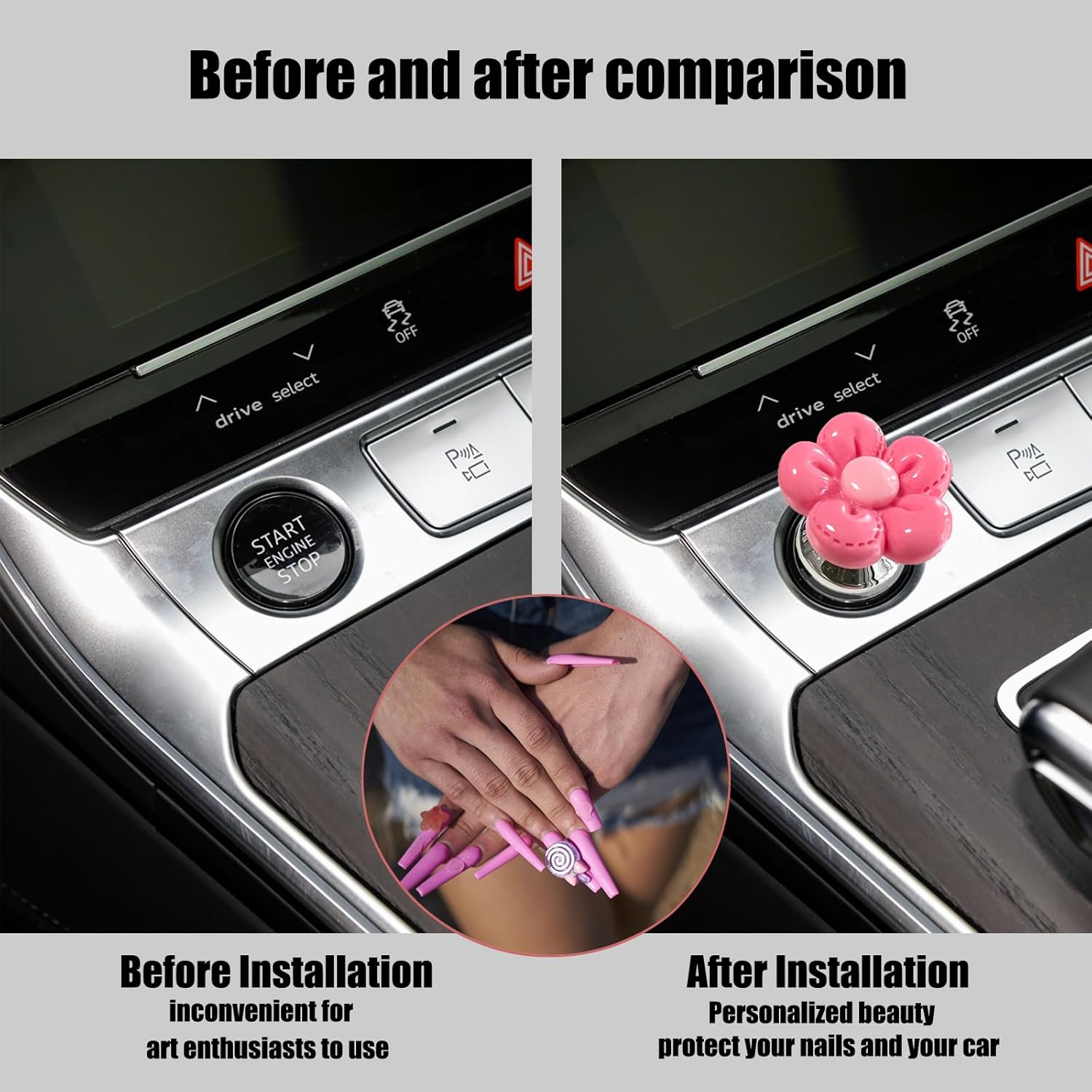 Push to Start Button CoerEngine Start/Stop  Flower Starter Coer (for Decoratie Accessories) (Rose Red)