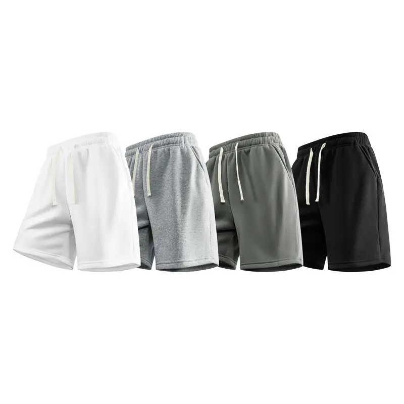 Men's Casual Sweat Shorts, Elastic Waist Drawstring Workout Shorts, Loose Fit Shorts in White/Grey/Black