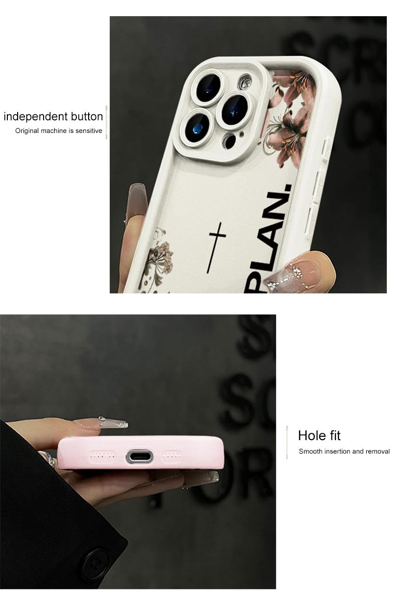 God's Plan Psalms 46:5 Lily Cross iPhone Case, Faith Floral Design Phone Case for iPhone 17 Pro Max 16 15 Plus 14 13 12 11 XR XS Galaxy S25 S24 S23 S22 S21, Shockproof Durable Protective Case,couple,edge,kpop,soft