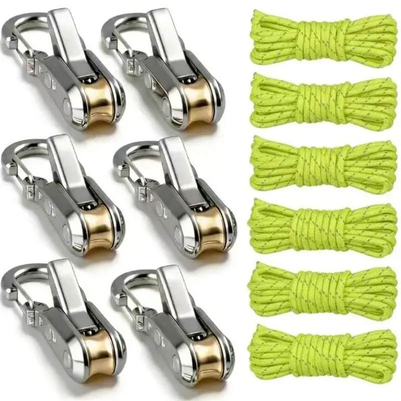 Outdoor Tent Line Accessories, Rolling Lock Hook, Adjustable Rope, RV Camping Fixing Hook, Essential Gear for Outdoor Activities