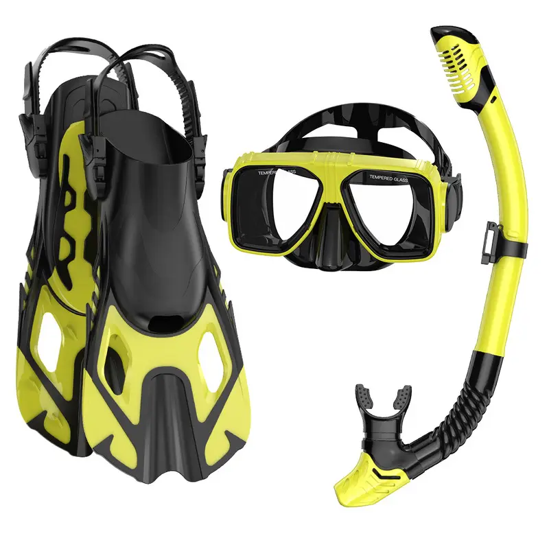 Diving suit, swimming goggles, snorkeling three-piece set, diving goggles, silicone breathing tube, professional fins