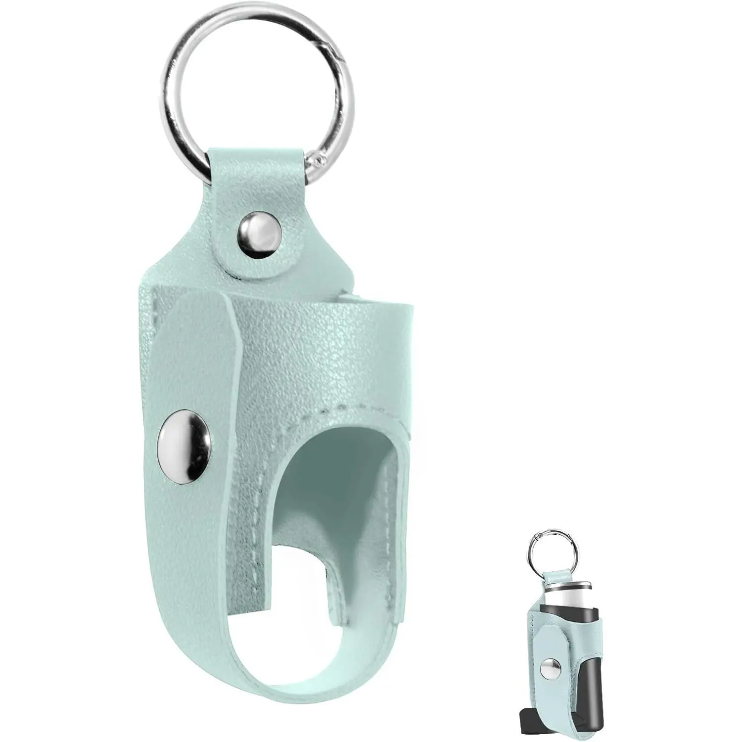 Pure PU Leather Inhaler Case, Mini Holster with Carabiner for Unisex Adults, Portable Travel and Outdoor Accessory, Blue - 3.5 x 1.5 Inches, Sports & Outdoor, Inhaler Not Included
